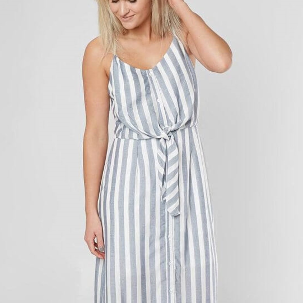 Daytrip Blue and White Striped Maxi Dress - Picture 3 of 5